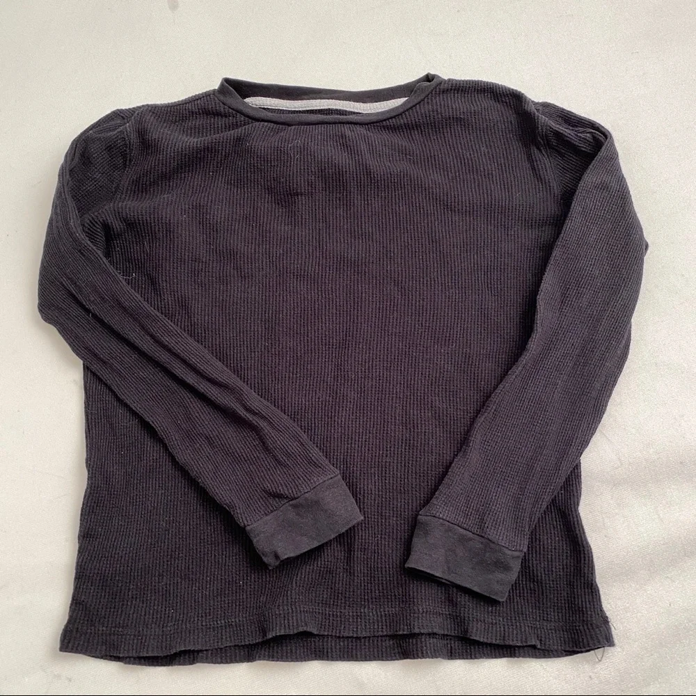 Old Navy black waffle knit thermal long sleeve shirt M/8